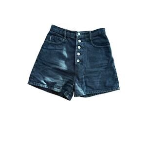 Bongo Women's Black High Rise Button Fly Denim Shorts Size 9